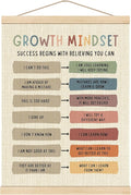 Boat Wades Growth Mindset Posters Wall Decor, Growth Mindset Poster Hanger Frame, Inspirational Mental Health Wall Art Hanging Banner Decor for Therapy School Counselor Office Calming Corner, 12x16 Inch