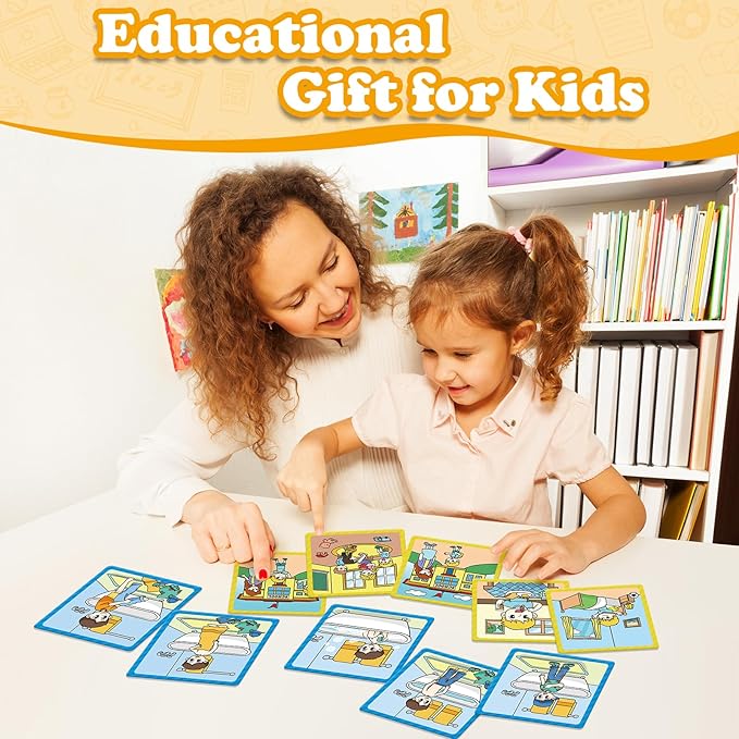 Sequencing Cards,Sequence Board Game for Kids,Speech Therapy Materials Toys for Autism,Story Storytelling,Social Skills,Sentence Building,Preschool Learning Activities,Classroom & Homeschool