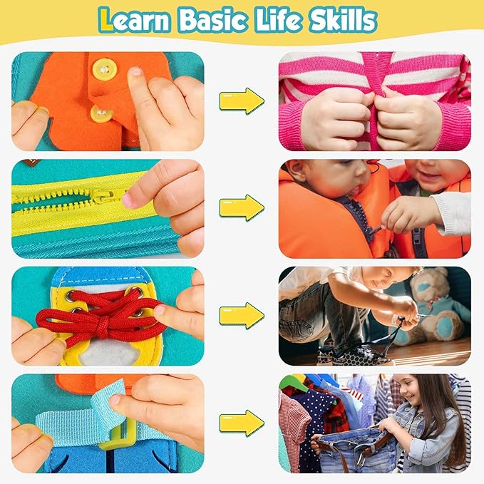 Winblo Toddler Busy Board - Montessori Toys for Toddler Boy Birthday Gift, Educational Learning Sensory Busy Book for Toddlers Boys, Airplane Car Travel Activities Toy for Toddlers