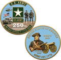 250th Anniversary U.S. Armed Forces Commemorative Coin - Patriotic Military Collectible with Engraved Service Branch Insignia，Patriotic Marine Corps Collectible (Army)