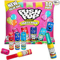 Push Pop Halloween Candy Variety Pack, 10 Ct Lollipops Individually Wrapped in Fruity Flavors, Bulk Individually Wrapped Hard Candy, Birthday Party Favors, Trick or Treat, Halloween Bowls, Kids Gifts