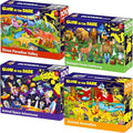 QUOKKA 4x100 Piece Puzzles for Kids Ages 6-8 – Glow-in-The-Dark Puzzles for Kids 8-10 – Space, Dinosaurs, Animals – Fun Educational Puzzle for Boys & Girls – Learning Games & Space Toys Gift for Kid