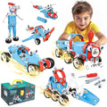 SMILESSKIDDO STEM Kits, 6-in-1 Kids Building Blocks Set - 142 PCS Educational Construction Toys with Storage Box for Kids Ages 5+