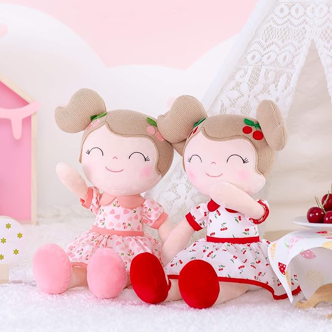 Gloveleya Baby Doll Girl Gifts Plush Toys Soft Dolls Baby Gifts Cherry Girl Red 14 Inches with Gift Box New…