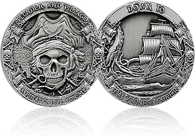CHURYUML Davy Jones Coin A Pirates Life Down to Davy Jones Locker Pirate Enthusiasts Collectible Pirate Themed Party Gifts