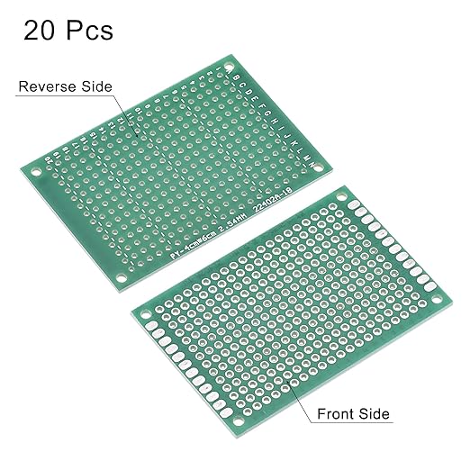 MECCANIXITY PCB Board Single Sided Printed Circuit Prototyping Boards Plated Through Holes for DIY Soldering Electronic Projects, 40mmx60mm, Pack of 20