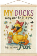 Boat Wades Funny Duck Mental Health Wall Art Poster Hanger Frame, Duck Nursery Decor, Positive Affirmations Hanging Wall Decor for Home Therapy Office Kids Bedroom Playroom, 12x16 Inch