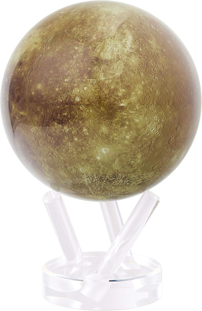MOVA Mercury Globe 4.5” – Rotating Solar Planet Model with Realistic Surface Detail | No Wires or Batteries | Silent Motion Decor