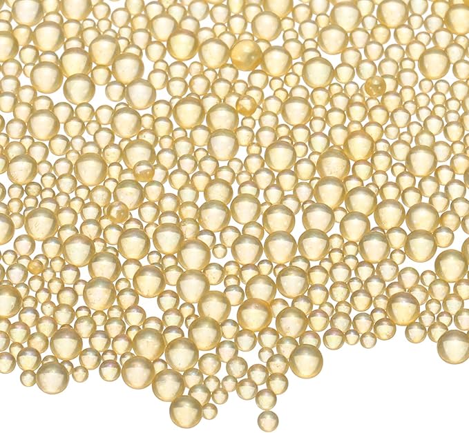 Iridescent Glass Tiny Bubble Beads, 0.4-3mm 10g No Hole Micro Mini Round Gold Water Droplets Beads - Applications: for Resin Filler, Nail Art, Dollhouse Bath Tub