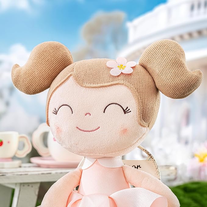 Gloveleya Princess Tutu Doll – First Baby Doll Gift for Girls, Soft Plush Doll in Pink Dress with Gift Bag, Perfect Birthday & Holiday Present, 14-Inch Keepsake Toy