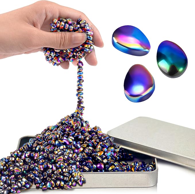 Magnetic Fidget Balls Adult Gift for Teen Boy, 500pcs Weak Magnet Beads Toy Metal Ferrite Putty Quiet Office Desk Stress Anxiety Relief Items Cool Gadget Stuff Sensory Stones for ADHD Autism Autistic