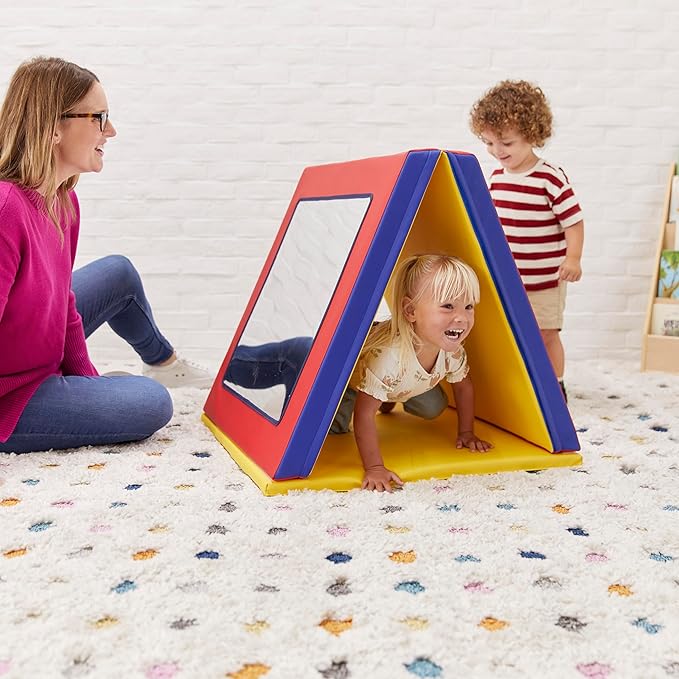 ECR4Kids SoftZone Folding Floor Mirror, Sensory Toy, Assorted