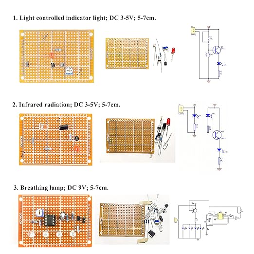 9 Set Soldering Practice Kits with Universal Board