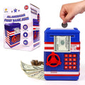 USA Toyz All-American Electronic Piggy Bank for Kids - ATM Kids Money Safe, Coin Bank Savings Box with Auto Bill Feeder Coin Slot, LED Lights, 4-Digit Password, Voice/Beep Modes, Ages 3+
