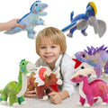 MaoGoLan 6 Pack Dinosaur Stuffed Animals Bulk 12in Dinosaur Plush Toy Collectible Dino Squad (T-Rex Velociraptor Stegosaurus Triceratops Pterodactyl), Kids Girls Boys Christmas