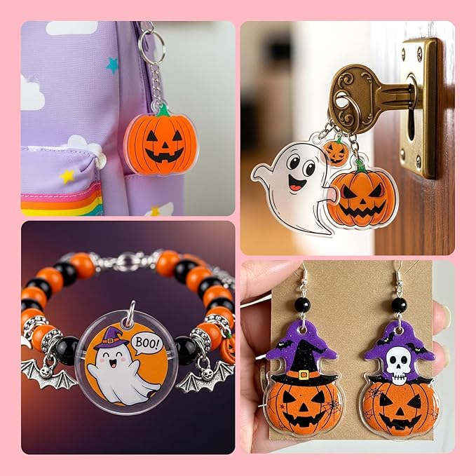 Auihiay 170PCS Shrinky Art Kit for DIY Keychain Making, Shrink Dink Paper Kit with 20PCS Big Size Shrinky Plastic Sheets and Keychains, for Halloween & Christmas Ornament （7.87 x11.4inch/20x29cm）