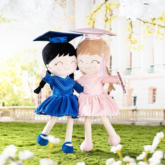 Gloveleya Baby Girl Gifts Graduation Plush Girls Dolls Congratulation Gift for Kindergarten Pink 16 inch