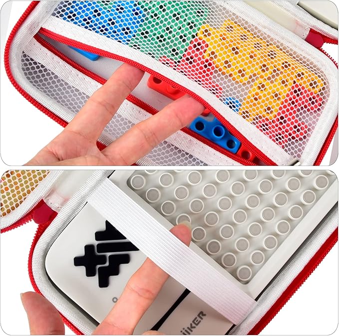 Case Compatible With GiiKER Super Blocks Game, Super Slide Brain Teaser Holder, Organizer Storage Bag for Electronic Brain Game Console & Puzzles for Kids Boys and Girls - Box Only - White