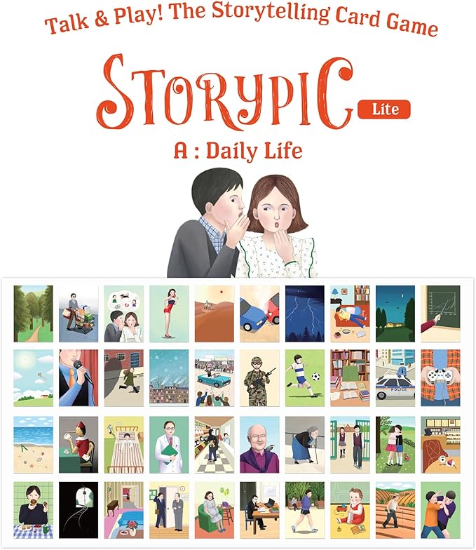 [Storypic] Storypic Lite, Storytelling Cards, Tool for Creating Enjoyable Stories, Versatility for Use, Story Literacy Cards, for All Ages, 3.46 x 4.96 inch (A : Daily Life)