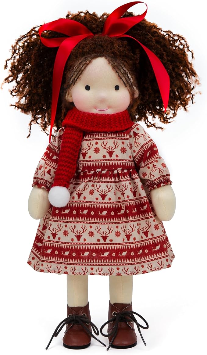 BlissfulPixie Waldorf Handmade Rag Doll - Personalized Collectors Plush Doll for Kids Birthday Present with Beautiful Present Box - Skylar 12"