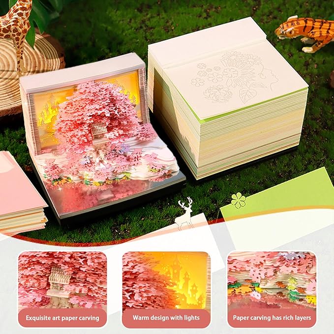 3d Calendar 2026,The Combination Of Paper Carved Lights And Artistic Creativity,Flower Sea Treehouse 3d Calendar,Suitable For Note Taking,Decorative Ornaments,Holiday Gifts