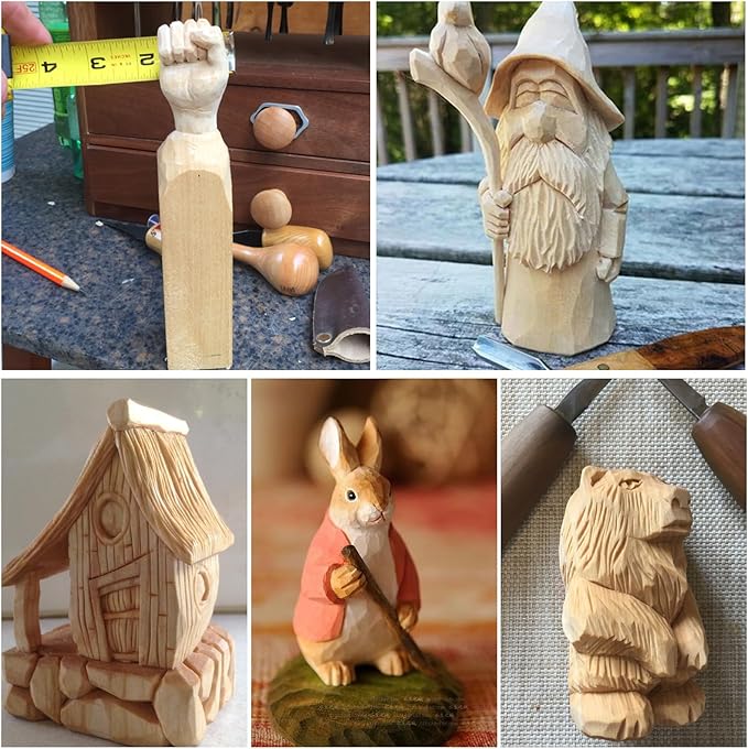 Acrux7 8 Pack 8 x 2 x 2 Inch Basswood Carving Blocks, Natural Unfinished Bass Wood Block for Carving, Whittling, Crafts, Beginner and Experts, Easy to Carve