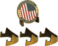Bronze Challenge Coin Holder (3 Pack), Military Coin Display Stand, Matte Brushed Metallic Finish, Shelf Top Coin Holder for Veterans and Collectors, Token Medallion Holder, 5mm Half Easel Stand
