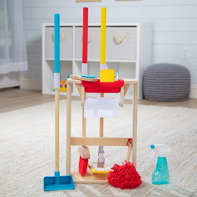 Melissa & Doug Deluxe Sparkle & Shine Cleaning Play Set (11 Pieces) - FSC Certified