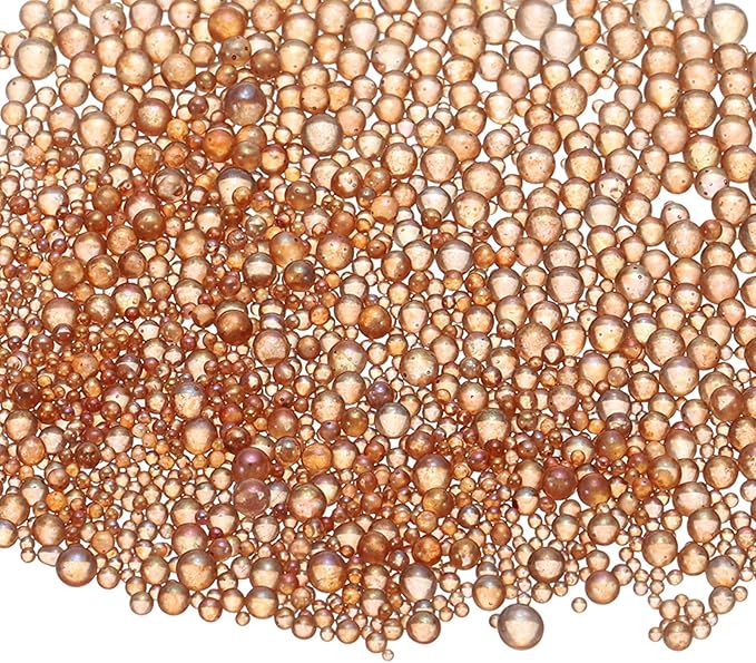 Iridescent Glass Tiny Bubble Beads, 0.4-3mm 10g No Hole Micro Mini Round Coffee Brown Water Droplets Beads - Applications: for Resin Filler, Nail Art, Dollhouse Bath Tub