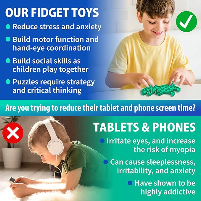 Fidget Toys Pack 50 Pcs – Party Favors for Kids 8-12, Stocking Stuffers for Kids, Bulk Sensory Toys for Classroom Treasure Box Prizes, Goodie Bags, Birthday Gifts
