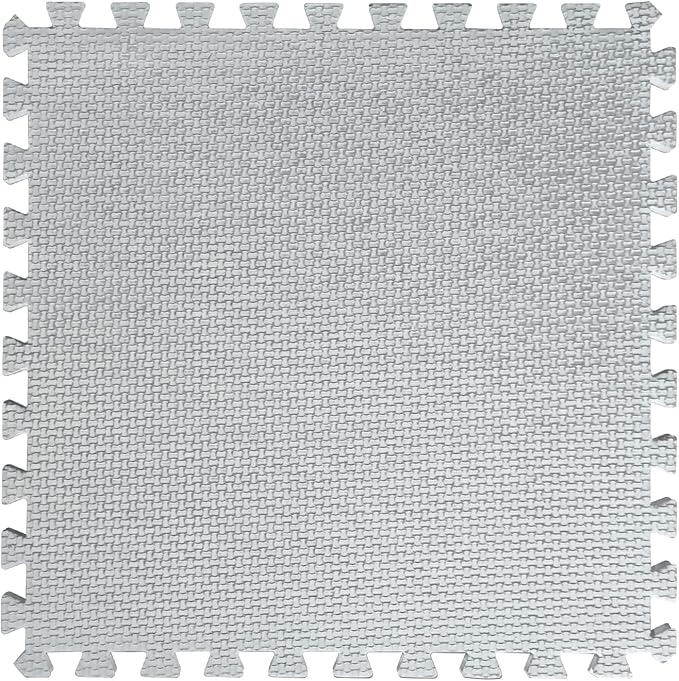 16pcs 0.6" Thickened Interlocking Tile Mats,Fluffy Shaggy Soft EVA Foam Area Rug for Living Room & Bedroom,Non-Slip Protective Floor Carpet Play Mat Kids Baby Dorm Home Decor (11.8ft, Blue)