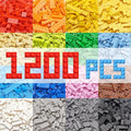1200 Pieces Building Bricks Set – Bulk Basic Blocks in 12 Colors & 14 Shapes, Compatible Bulk Block, STEM Educational Toy Suitable for Boys & Girls Ages 6+