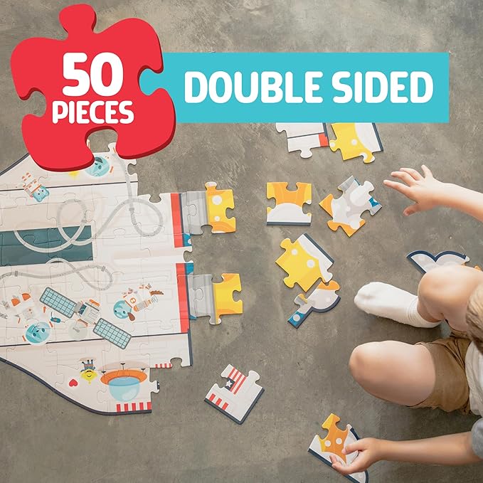 Chuckle & Roar Educational 50 PC Floor Puzzle Spaceship Edition