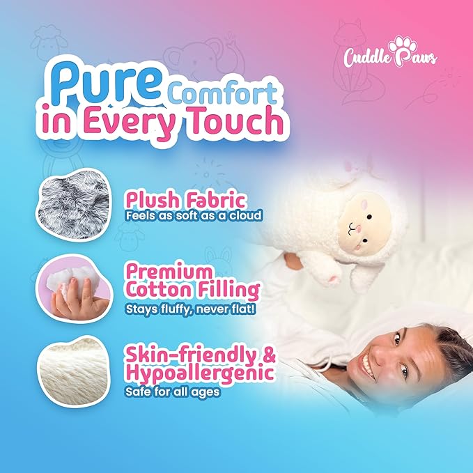 Lamb Plush Body Pillow for Kids | Long Stuffed Animal Cuddle Pillow | Soft Hugging Toy | Plushie Gift for Girls & Boys | Long Plush Body Pillow for Sleep & Comfort | Large, 47 Inches