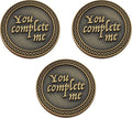 Bulk Set of 3 Romantic Love Expression Coins, You Complete Me, I am Better Because of You, Anniversary Pocket Tokens for Date Night, Love Gift for Men & Women, from Him or Her