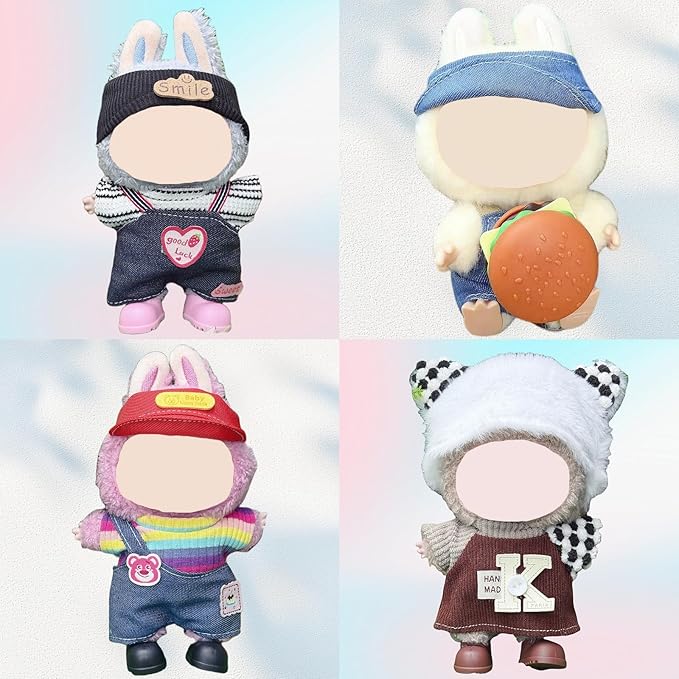 4 Pack—17cm Doll Clothes,Premium Doll Outfit with Accessories,Doll Princess Skirt,Cute Clothes Outfit for 17cm Dolls,End Dolls Fashion Clothing Set(No Dolls and Shoes) (Set S)