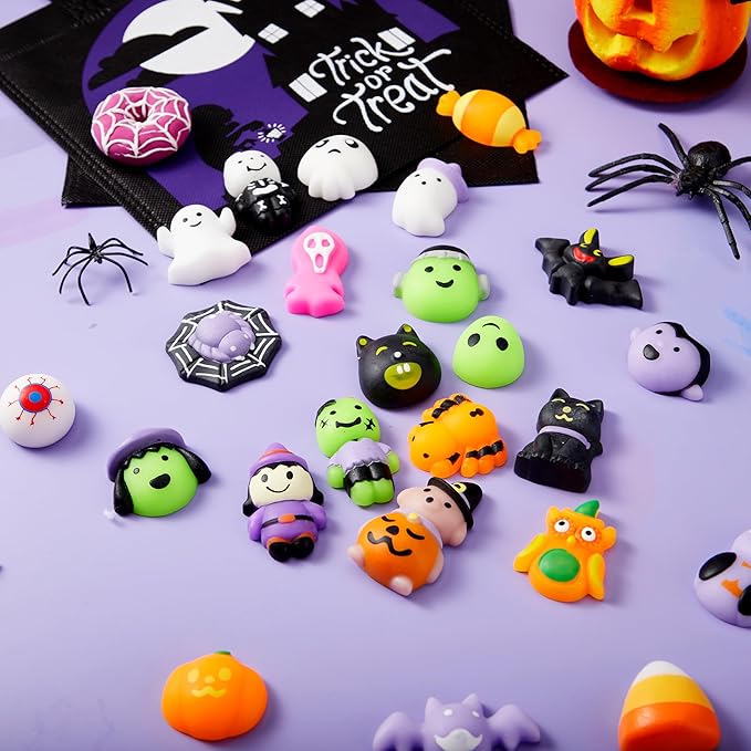 JOYIN 24 Pcs Halloween Mochi Squishy Toys, Halloween Classies Character Squishy Toys for Halloween Christmas Party Favors, Boys & Girls Birthday Gifts, Classroom Prize, Goodie Bag