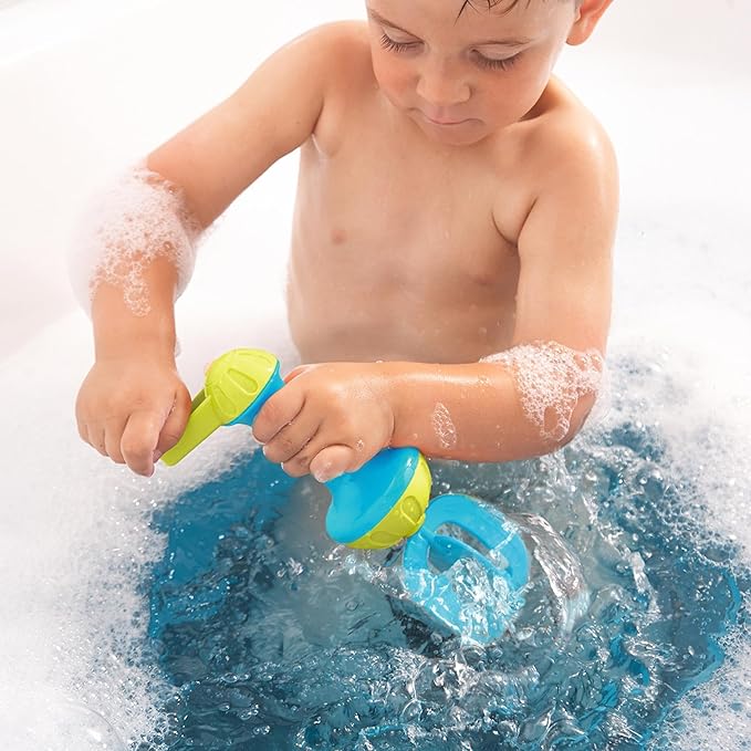 HABA Toddler Bath Toys: Bubble Bath Kids Whisk - for Kids' Sensory Play, Motor Skills, and Bath Time Fun, Blue