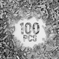 100 Piece Light Gray Bricks Bulk, 12 Size Light Grey Classic Building Blocks Bricks, Compatible with Lego Parts and Pieces(Color: Light Gray)