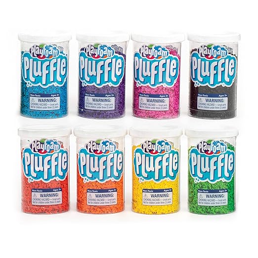 Educational Insights Pluffle Mini 8-Pack - Sensory Bin Foam Set, No Mess Alternative to Sand Toys & Slime for Toddlers at Home or in The Classroom, Fun Sensory Table Filler, Gift for Kids Ages 3+