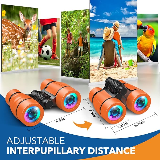 3-8 Year Old Boy Girl Toys: LET'S GO! Shockproof Binoculars for Kids Bird Watching 3 4 5 6 7 Year Old Boys Girls Outdoor Travel Toy for Kid Ages 4-7 Toddler Toy Binoculars Christmas Stocking Stuffers
