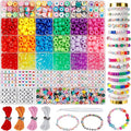 Ybxjges Bracelet Making Kit, 1000 Pcs Beads for Friendship Bracelet Kit with Pony, Polymer Clay, Letter Beads for Jewelry Making DIY Crafts Girts for Girls Age 6-12