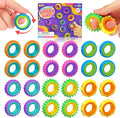 Fidget Toys Sensory Rings for Kids: 24 Pack Goodie Bags Stuffers for Kids - Quiet Stress Toys for Autism Calming - Fun Fidgets for Classroom Prizes Stocking Stuffers