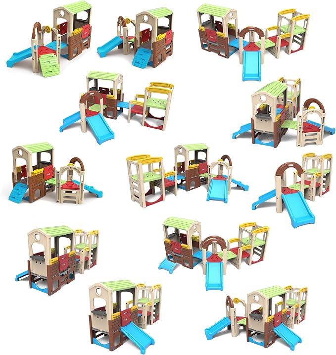 Simplay3 Young Explorers Modular Play System – Kids Activity Outdoor Playset for Children Age 18 mos - 6yrs – Toddler Playground Slide, Climb and Playhouse