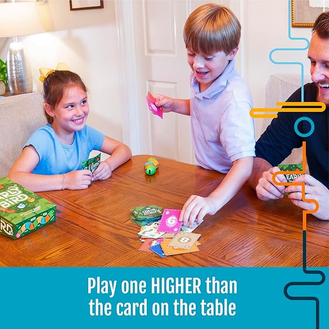 Hootenanny Games Early Bird for Family Game Night | Easy-to-Learn Speed Game with Out of Your Seat Challenges and Squishy Worm | 2-6 Players, Ages 7+