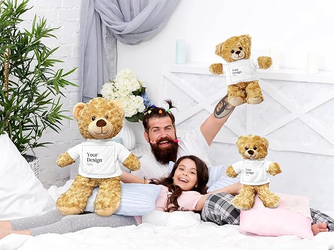SpreadPassion Custom Teddy Bear, Personalized Teddy Bear, Customized Text, Image, Custom Name Bear, Personalized Gifts for Girlfriend, Boyfriend on Valentines Day, Birthday, Christmas Day