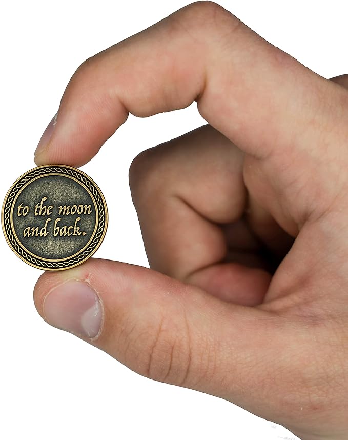 Romantic Love Expression Coins, I Love You To The Moon & Back, Anniversary Pocket Tokens for Date Night, Love Gift for Men & Women, From Him or Her