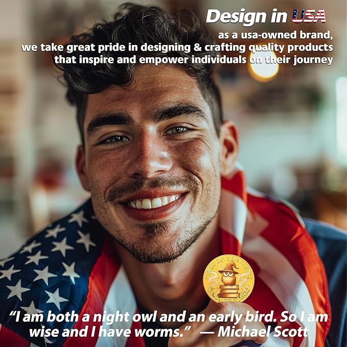 Gold Owl Inspiration Coin - Turn On The Light in Dark Times Challenge Coin - Faith and Strength Incentive Awards Medallion Pocket Token - Lucky Collectible Office Commemorative Gifts