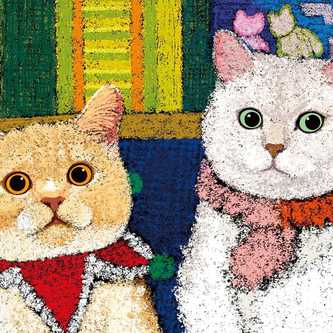 MOMIBOOK Puzzles for Adults 1000 Pieces Jigsaw Puzzles of Cat Meow Birthday Party, Painting Image Animal Difficult Challenging Hard Impossible Puzzle Unique Funny Party Christmas Birthday Gifts