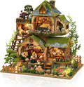 Miniature House Kit, 3D Wooden Puzzles for Adults, DIY Miniature Kit, Dollhouse Kit, Mini House Building Kit, Doll House Kits for Adults Teen to Build (Forest Adventure)